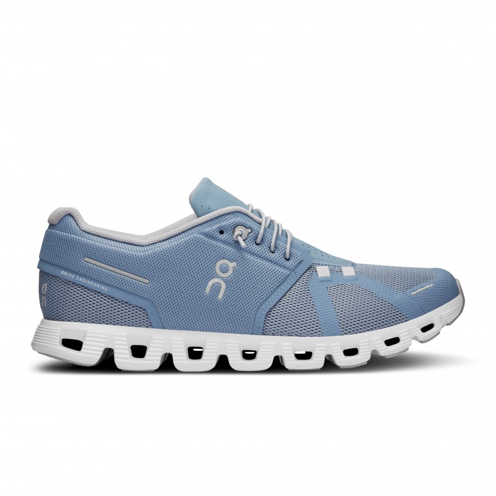 MEN'S ON CLOUD 5 SHOES - CHAMBRAY/WHITE