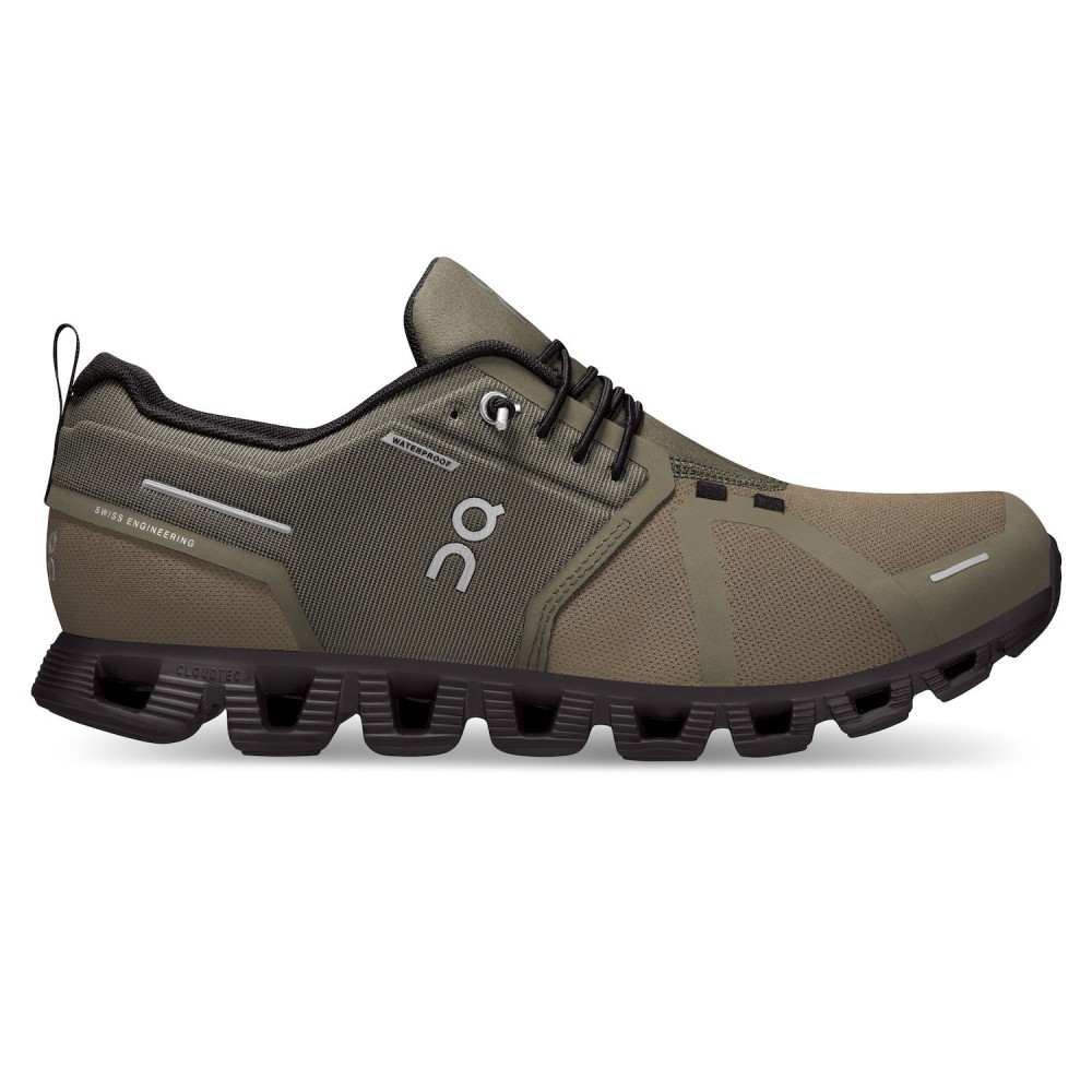 SHOES ON CLOUD 5 WATERPROOF MAN OLIVE BLACK