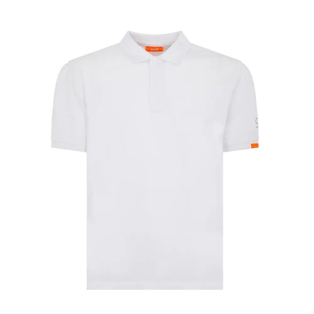 SUNS FEDERICO BACK WHITE POLO SHIRT STRETCH COTTON